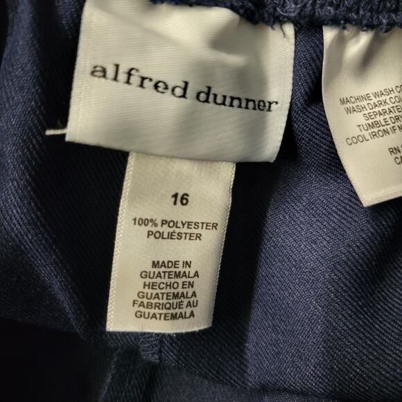 Alfred Dunner Straight Leg Pants Slacks Womens 16 Navy Blue Elastic Waist New - Picture 4 of 11